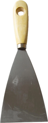 Spatule inox en forme de coin 80 mm avec manche en bois