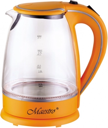 Elektrická konvice Maestro skleněná 1,7l oranžová