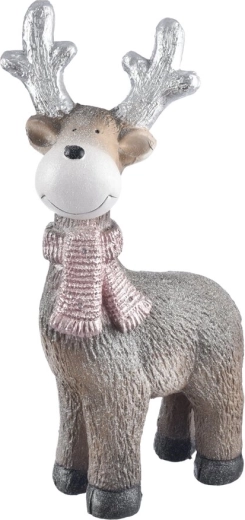 Renne en céramique avec éclairage LED, gris 64 cm