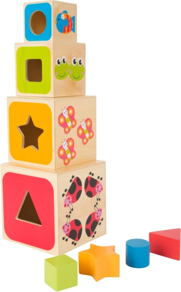 wooden educational shape-sorting blocks ABC small foot