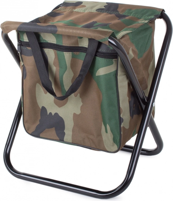 Opvouwbaar vis- en kampeerkrukje met opbergtas – camouflage