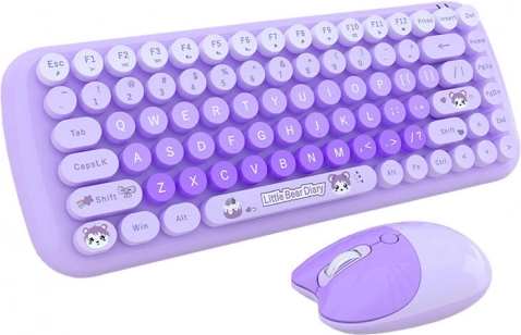 MOFII Candy New 2.4G Wireless Keyboard and Mouse Set – Purple