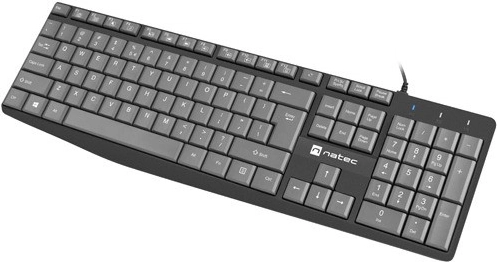 Natec Nautilus US Slim Keyboard 1.8m Black-Grey