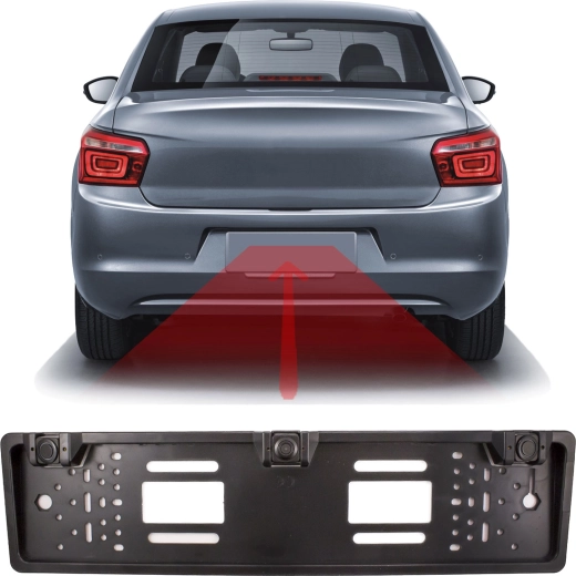 License Plate Frame with Reversing Camera and Parking Sensors, 12 V