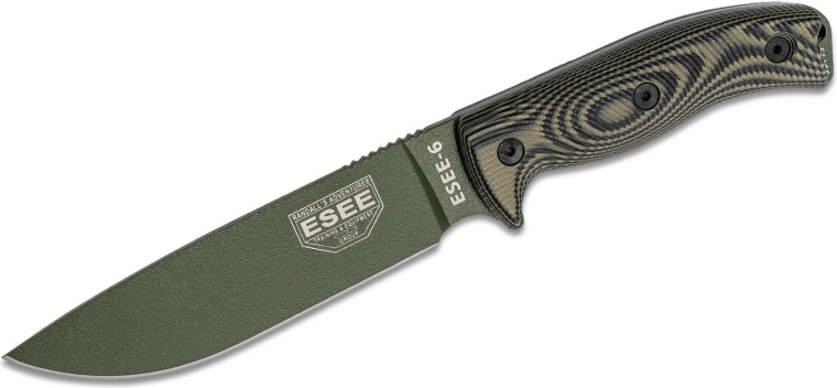 ESEE 6 OD Green/Black – universal outdoor knife 16.5 cm with sheath