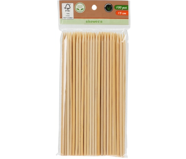 Bamboe satéstokjes 15 cm, set van 100 stuks