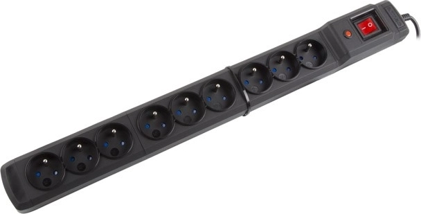 Surge Protection Strip Multi M9, 1.5m, Black (9 sockets)