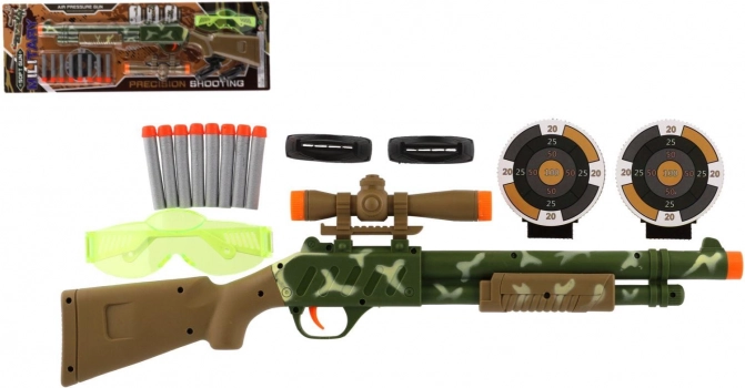 Plastic rifle with scope and foam darts, 51 cm