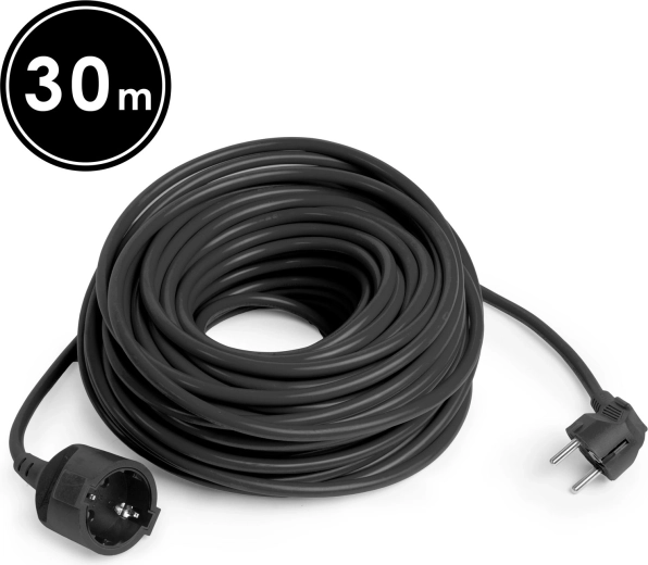 Cavo di prolunga Schuko nero da 30 m