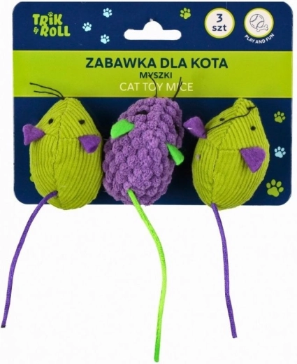 Igrača za mačko – miške, 3 kos