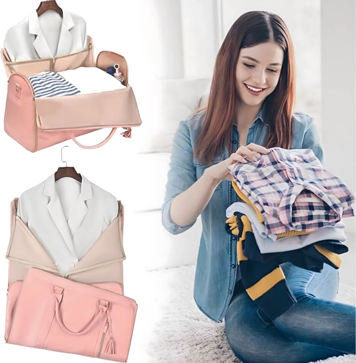2-in-1: garment cover + spacious weekender
