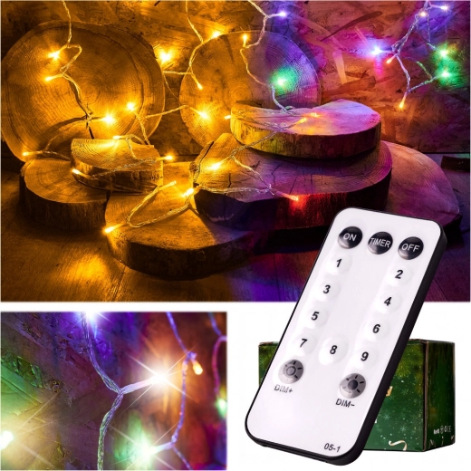LED Christmas String Lights 10 m, 100 LEDs with Remote Control