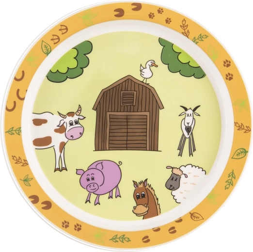 Assiette enfant plate en plastique Ferme 21,5 cm