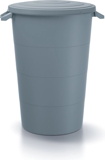 Smooth Plastic Container with Handles 80 l Light Grey