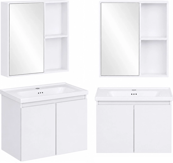 ModernHome mobile bagno con lavabo e armadietto a specchio, set sospeso