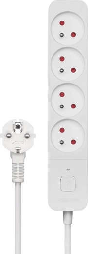White SAVIO Power Strip with Surge Protection