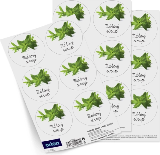 Étiquettes autocollantes pour bouteilles – sirop de menthe (18 pcs) – CZ