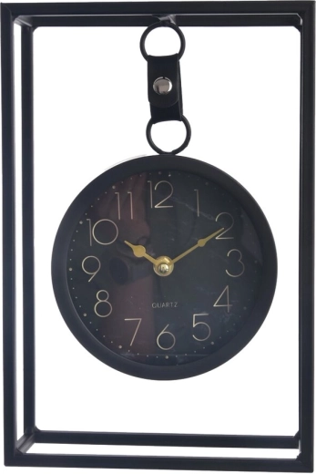 Czarne metalowe zegary stołowe 31 cm