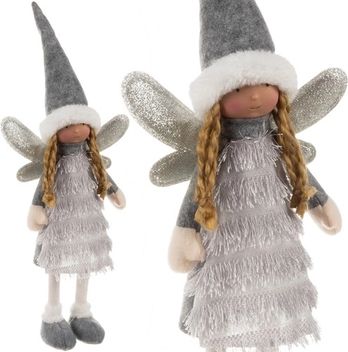 Christmas decoration fairy/angel in grey 40 cm