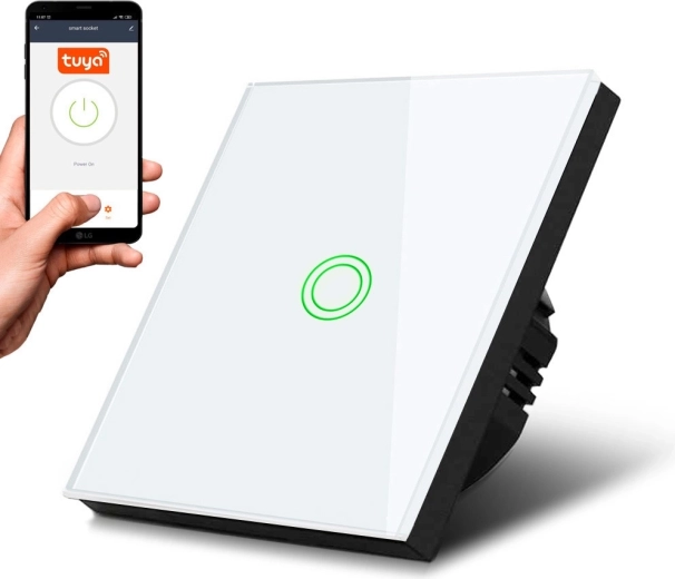 Interruttore luce SMART Wi‑Fi touch semplice MACLEAN MCE715W bianco