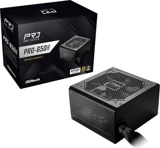 ASRock Pro series power supply 650 W 80 Plus Gold (non-modular)