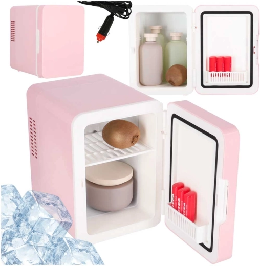 Electric Portable Mini Fridge 2-in-1 Pink 4L