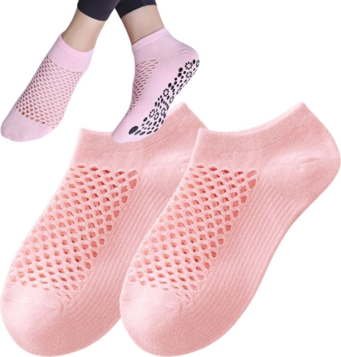 Non-slip cotton yoga socks, breathable, size 36–40