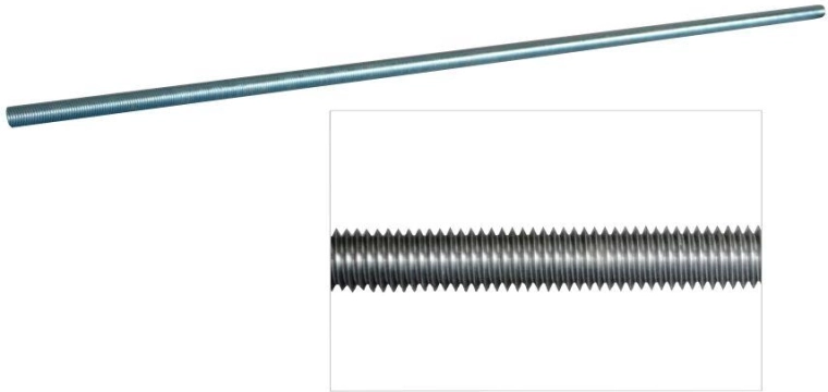 Tige filetée M24 zinguée 1 m DIN 975 – classe de résistance 4.8