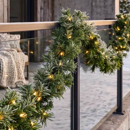 Solight LED-kerstslinger met dennentakken 5 m, 80 LED's, timer, IP44