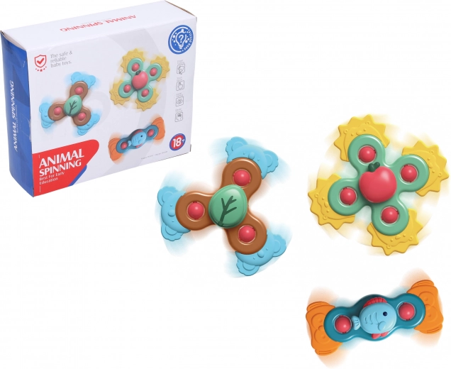 Baby teethers with silicone suction cup, set of 3