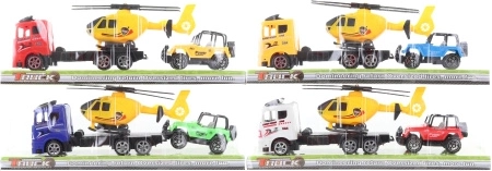Truck with Helicopter and Off-road Car