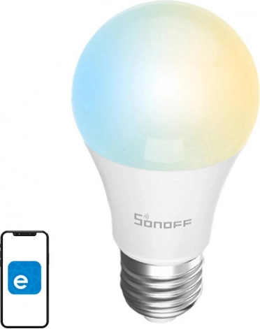 Smart LED Wi‑Fi Bulb Sonoff E27, 9 W, 806 lm, CCT 2700–6500 K