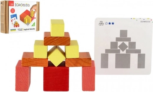 2-in-1 Wooden Construction Set and Puzzle for Kids