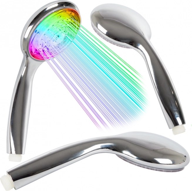 Chromed shower head with LED effect