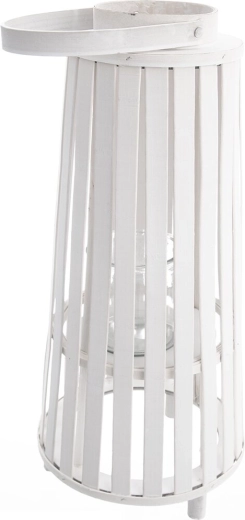 White wicker candle holder 23 × 23 × 49 cm