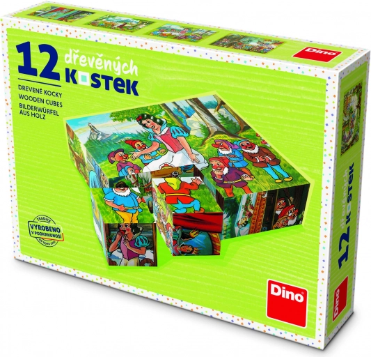 Hófehérke fa kockák, 12 darab