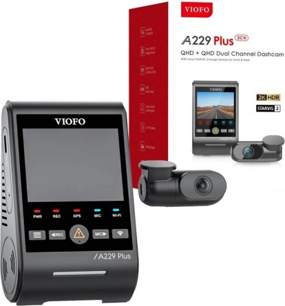 Videocamera per auto Viofo A229 Plus con risoluzione 2K e GPS