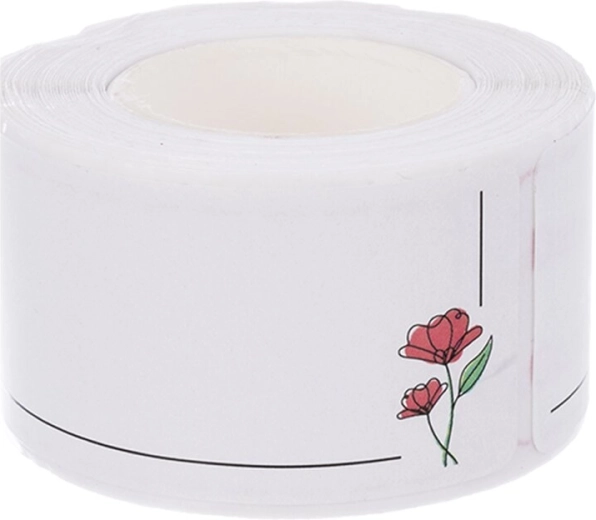Étiquettes autocollantes imperméables FLEUR vierges 125 pcs