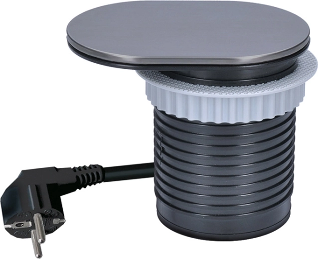 Built-in tabletop installation and 2 m cable with angled plug