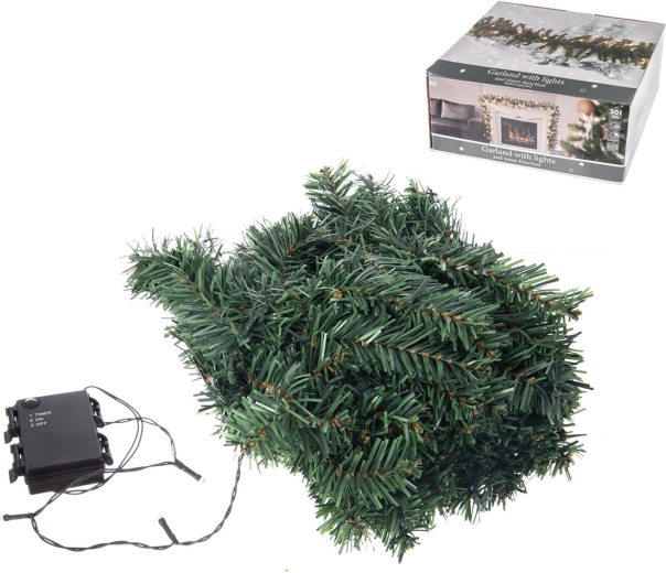 Groene LED-lichtslinger met timer 270 cm (30 LED)