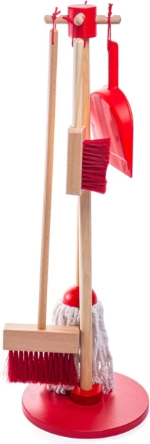 Bigjigs Toys set di pulizia per bambini – rosso