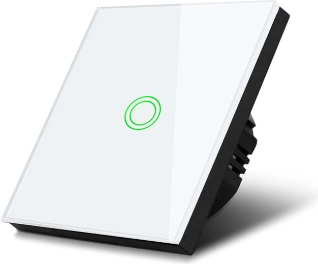 Interruttore touch per luce MACLEAN MCE710W, pannello in vetro bianco