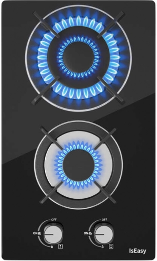 Dual-Zone Gas Stove with Glass Panel IsEasy