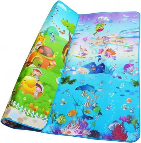 Double-sided foam play mat Sea World 190 × 170 cm