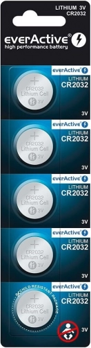 Lithium coin battery CR2032 3 V, pack of 5