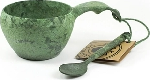 Kupilka 21 Classic Cup conifer green – green outdoor mug with spoon