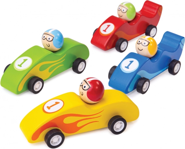 Kleurrijke houten raceauto