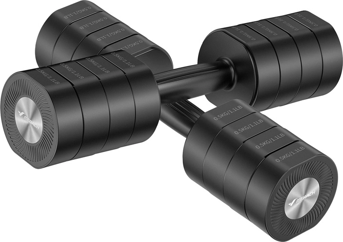 Adjustable dumbbells MERACH MR-2444, set of 2 pcs (1–4 kg per dumbbell)