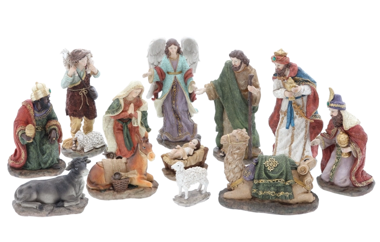 Scena completa del presepe per unâ€™atmosfera festiva