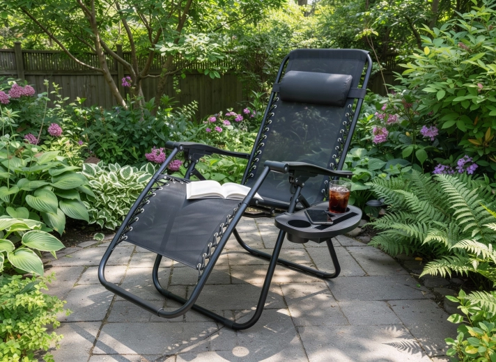 Tablette latérale amovible avec porte-gobelet